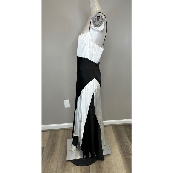 NWT ALICE + OLIVIA ROSA ASYMMETRICAL SLIP DRESS SIZE 10 $495 - Picture 6 of 9